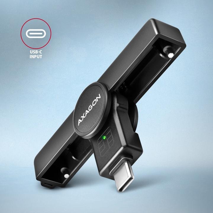 Actual product image Axagon CRE-SMPC USB-C Smart Card PocketReader (USB 2.0)