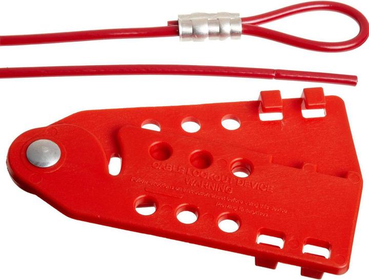 Actual product image Brady Cable locking system, red, with 1.8 m plastic-coated steel cable
