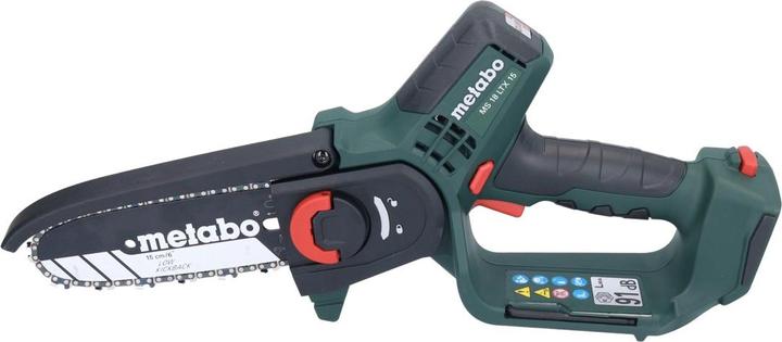 Metabo MS 18 LTX 15 Akku Gehölzsäge 18 V 15 cm 5 m/s + 1x Akku 5,5 Ah + metaBOX - ohne Ladegerät (Akku Kettensäge)