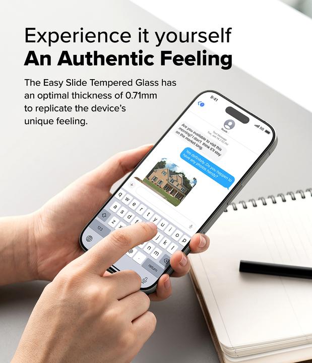 Actual product image Ringke Screen Protector for iPhone 16 Pro Max EASY SLIDE TEMPERED GLASS 2 pack, w installation Jig (2 Piece, Apple iPhone 16 Pro Max)