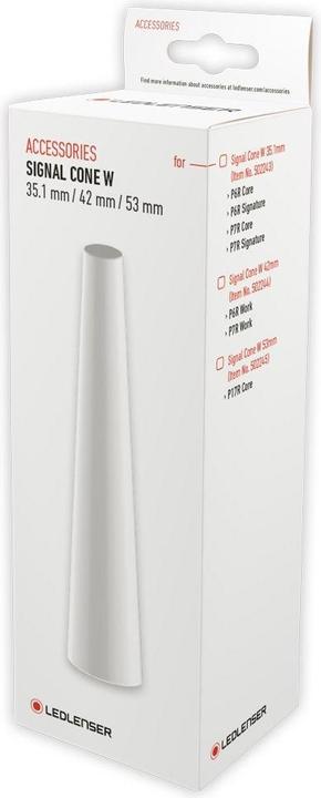 Ledlenser Lampe de poche. Capuchon de signalisation blanc de 42 mm pour P6R Work, P7R Work