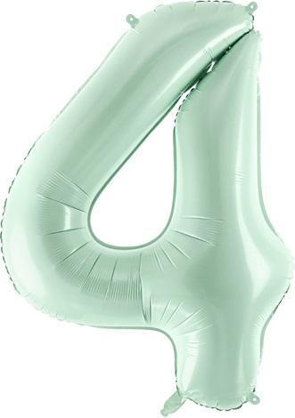 Produktbild Partydeco Ballon alu Chiffre "4" Vert Pastel (1 x)