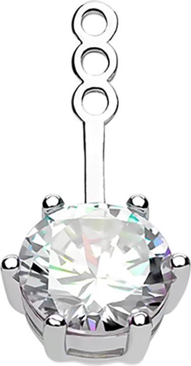 Star Piercing Ohrring Ear Jacket silber mit Kristall silber