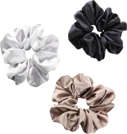Trisa Fashion Grosses Scrunchy Blau, Beige, Silber 3 Stk. (Haargummi)