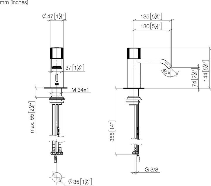 Produktbild Dornbracht Dornb Waschtischmischer IMO m Infrarot-Se. Batt-Betr CR-P2 chr ma