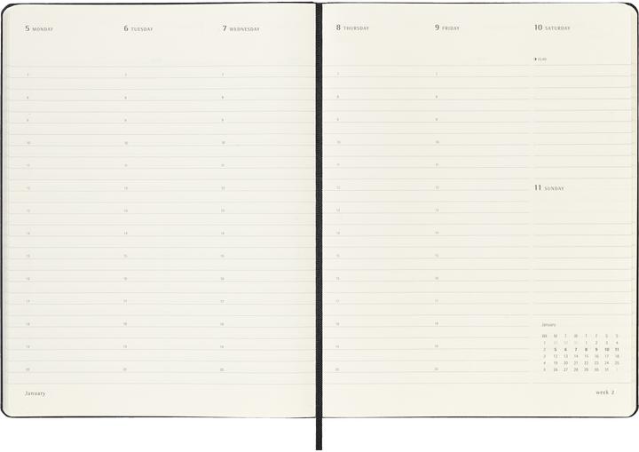 Actual product image Moleskine Geschäftsagenda Professional Hard Cover Weekly Vertical Pro (19 x 25 cm, English)