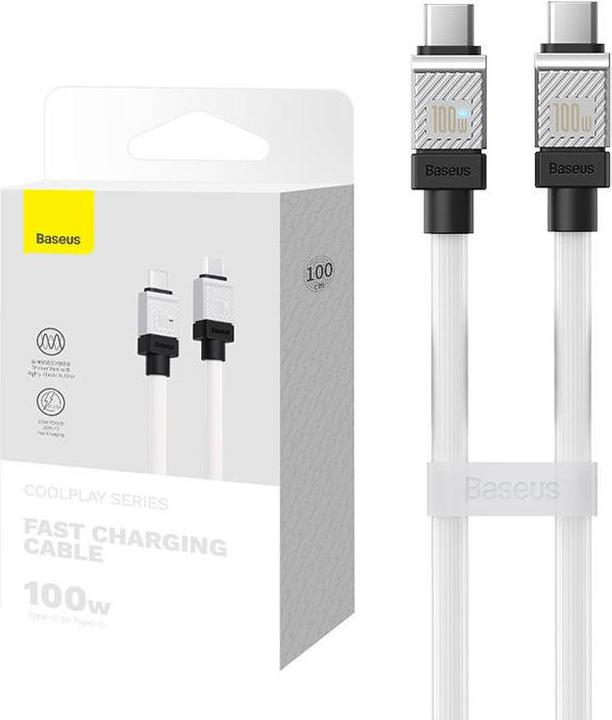 Immagine prodotto Baseus Cavo USB-C a USB-C CoolPlay, 100W, 1m (bianco) (1 m, USB 3.2 Gen 1, 100 W)