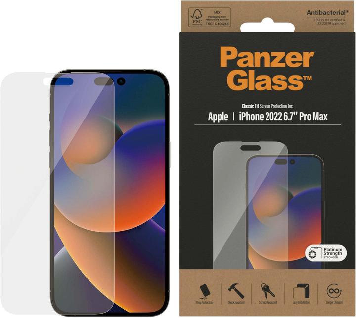 Actual product image PanzerGlass Classic Fit (1 Piece, Apple iPhone 14 Pro Max)