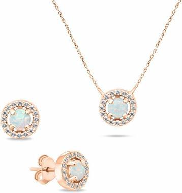 Produktbild Brilio Silver - Charming gold-plated earrings with synthetic opals EA370R