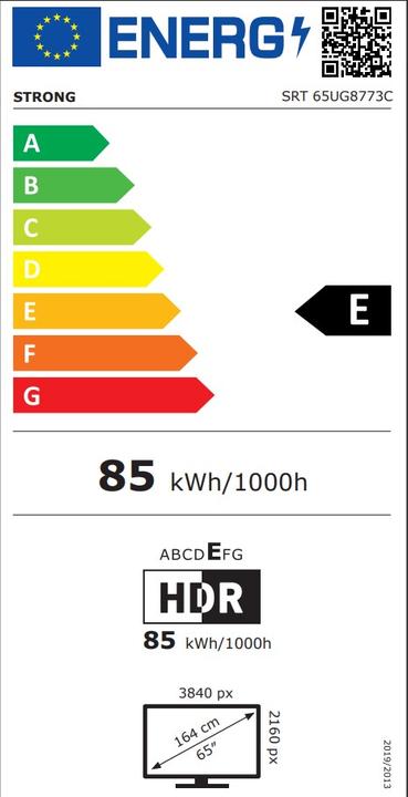 Energy Label Strong SRT65UG8773C (65", QLED, 4K, 2023)