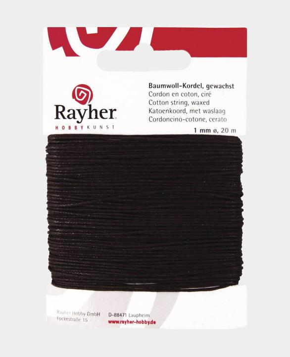 Produktbild Rayher Baumwollkordel gewachst dunkelbraun 20m (20 m)