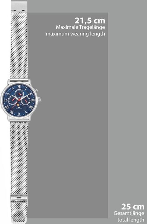 Immagine prodotto Multifunzioni Moontime II Acciaio Inox Argento - 34104 (Orologio da polso analogico, 40 mm)