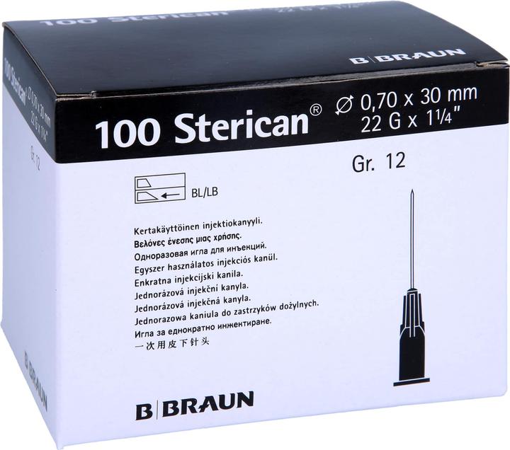 Produktbild B.Braun Nadel 22G 0.70 x 30mm schwarz Luer, 100 Stück