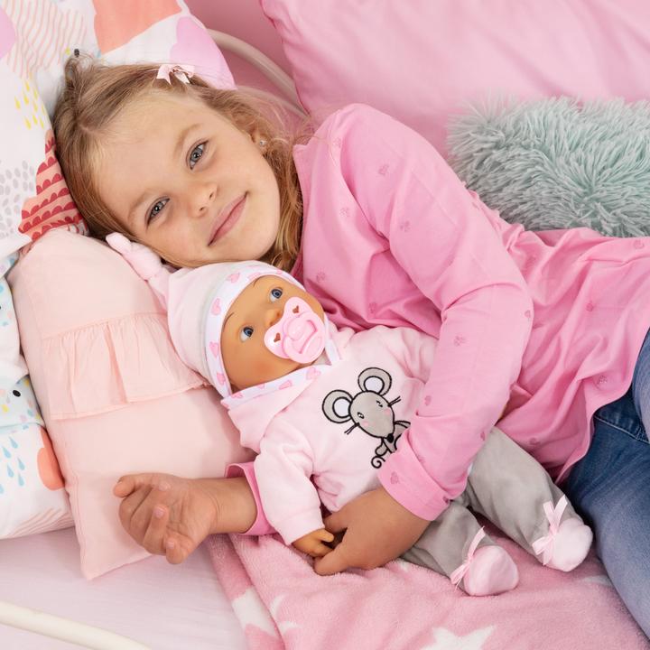 Produktbild Bayer Design 93844AA Babypuppe, rosa mit Mausmotiv