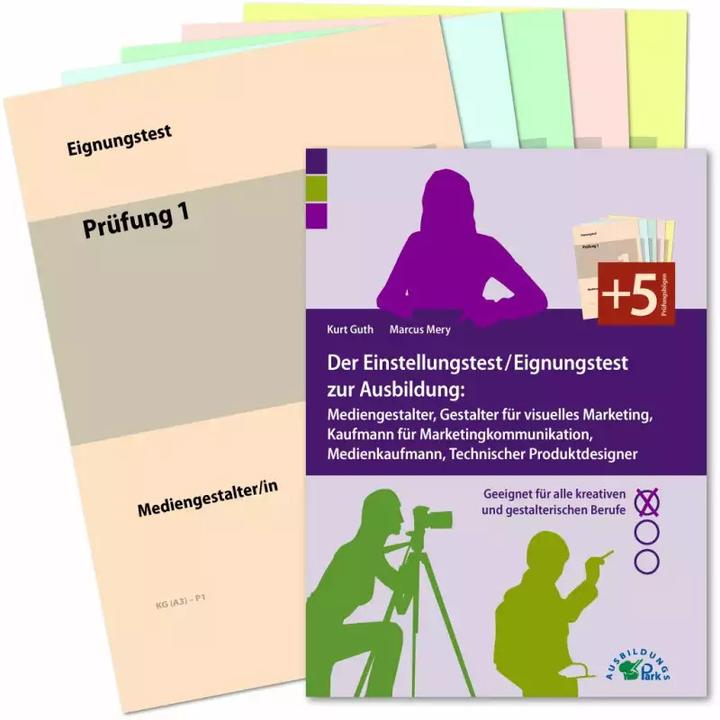 Immagine prodotto Der Einstellungstest / Eignungstest zur Ausbildung: Mediengestalter, Gestalter für visuelles Ma (Tedesco, Kurt Guth, Marcus Mery, 2022)
