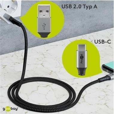 Produktbild Goobay USB A — USB C (0.50 m, USB 2.0, 60 W)