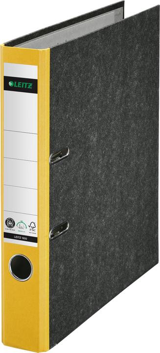 Actual product image Leitz Cloud marble folder, 180 degree, DIN A4, 52 mm, yellow colored spine, cardboard cover, outside m (A4, 52 mm, 1 Piece)