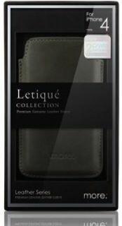 Image du produit more. Letique Collection (cuir véritable) pour iPhone 4/4S - Gris (Apple iPhone 4)