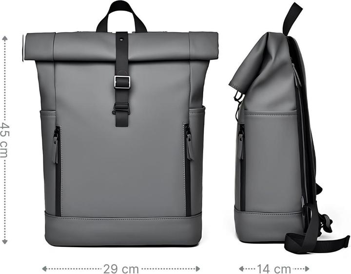 Image du produit Hermex Sac à dos pour ordinateur portable Sac à dos Roll-Top Sac à dos Roll-Top-Backpack Sac à dos Roll-Up (15 l)
