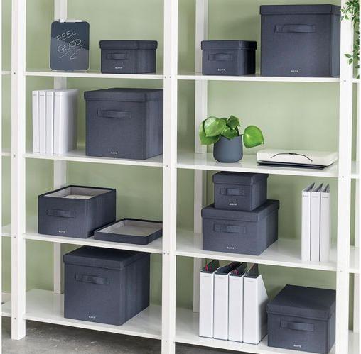 Image du produit Leitz Boîte de rangement en tissu 2pcs moyen veloursgr (6 x 30.5 x 43 cm, 22 l)