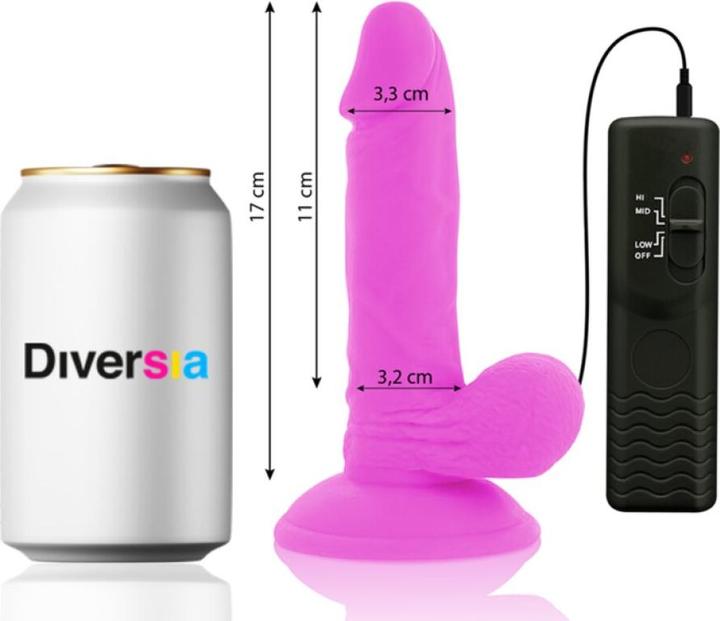 Produktbild Diversia Flexibler Vibrierender Dildo 17 cm - Lila
