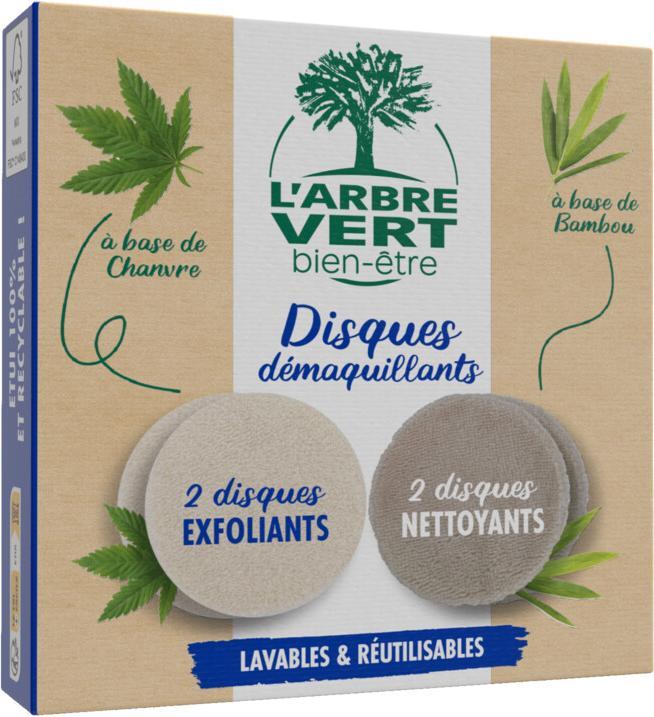 Produktbild L'arbre vert Make-up Entferner-Pads x4 (Make-Up Entferner, 498.67 ml)