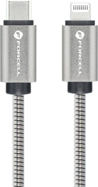 Actual product image Forcell Cable F-ENERGY Metal C238 cable Type C to Lightning PD 3A 27W 1 m silver (1 m, USB 3.0, 27 W)