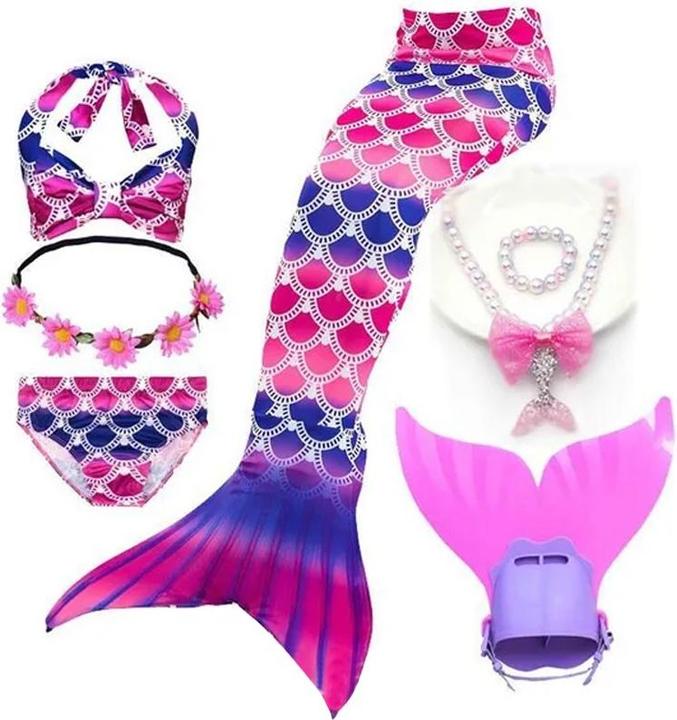 Image du produit Out of the blue Maillot de bain sirène avec palme monofilament 6 pièces 130 cm