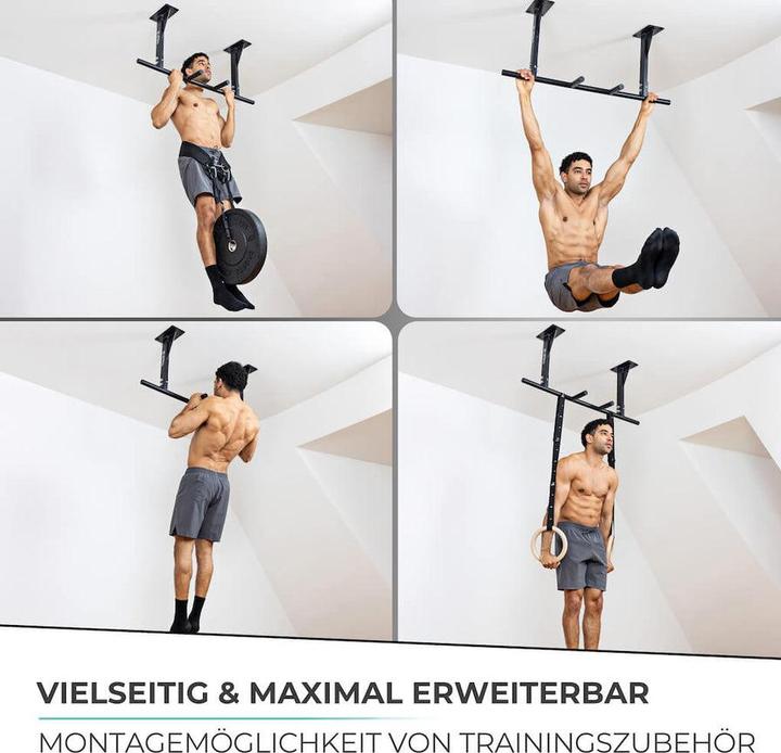 Produktbild Pullup & Dip Klimmzugstange Decke inkl. Klimmzugband und Schrauben