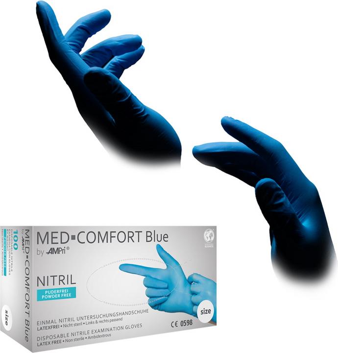 Produktbild Ampri Nitril Einweghandschuhe Blue Comfort S (Breite: 70-90 mm) (S)