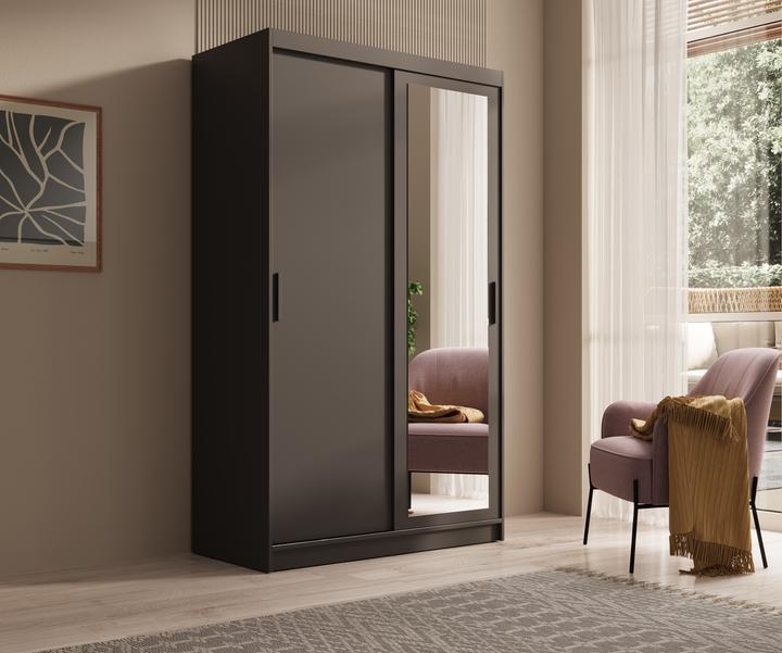 Image du produit ADRK Furniture Armoire à portes coulissantes avec miroir Hailey 120 (120 x 60 x 205 cm)
