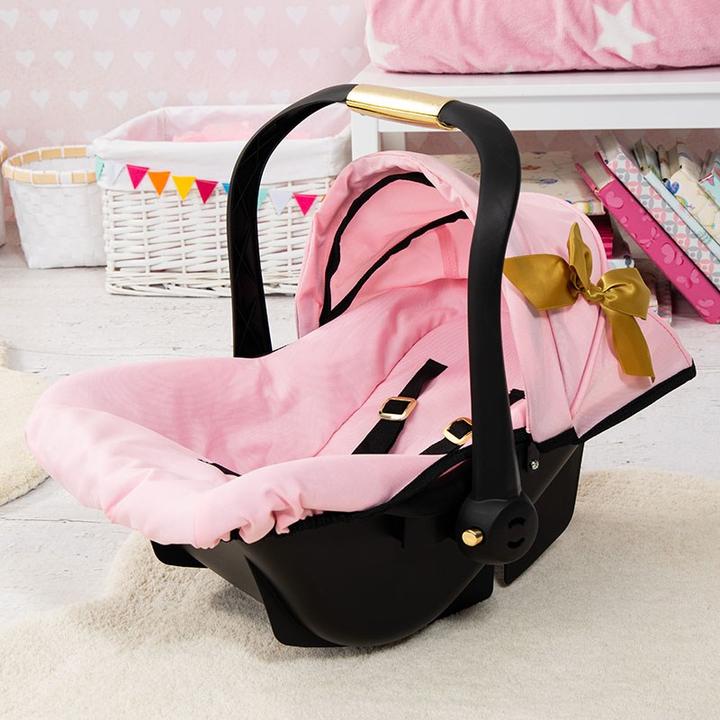 Actual product image Bayer Deluxe Car Seat with Cannopy - Gold Bow (67990AA)