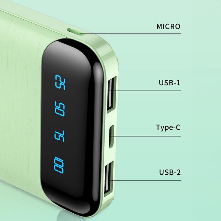 Image du produit Wekome WP-161 - Powerbank 10000 mAh Super Charging 2xUSB-A LED (Weiss) (10000 mAh)