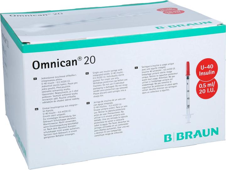 Produktbild B.Braun Insulin-Spritzen Omnican 20 0,3x8mm, 0,5 ml (Insulinspritze)