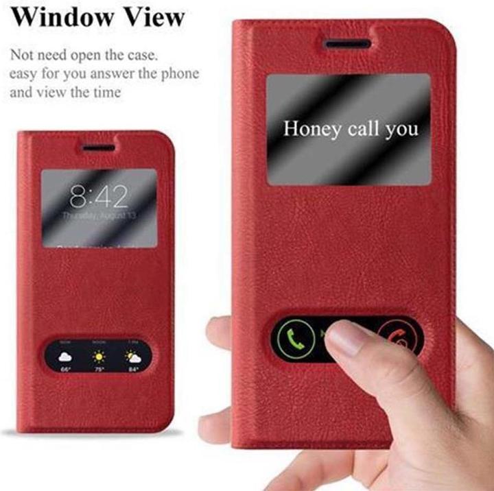 Actual product image Cadorabo Book with View double window cover (Samsung Galaxy J3)