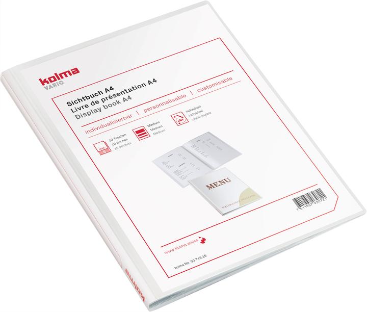 Actual product image Kolma Vario A4 book with 10 pockets white (A4, 1 x)