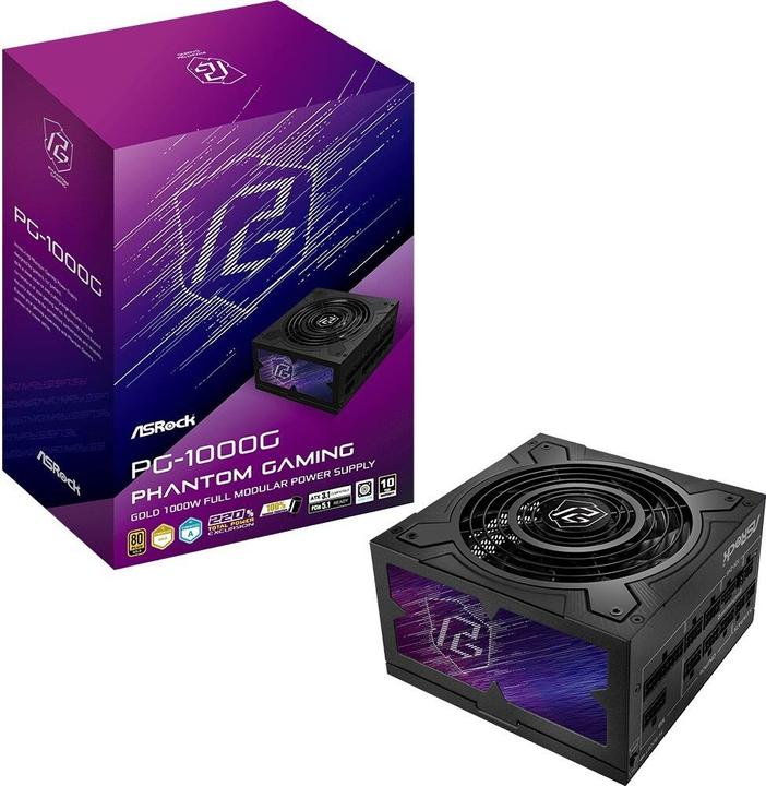 Actual product image AsRock Alimentation ATX Phantom Gaming - 1000W (Noir) (750 W)
