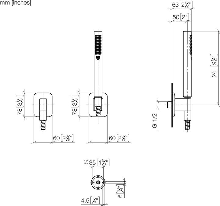 Actual product image Dornbracht Lissss© shower set with individual rosettes, 27802845