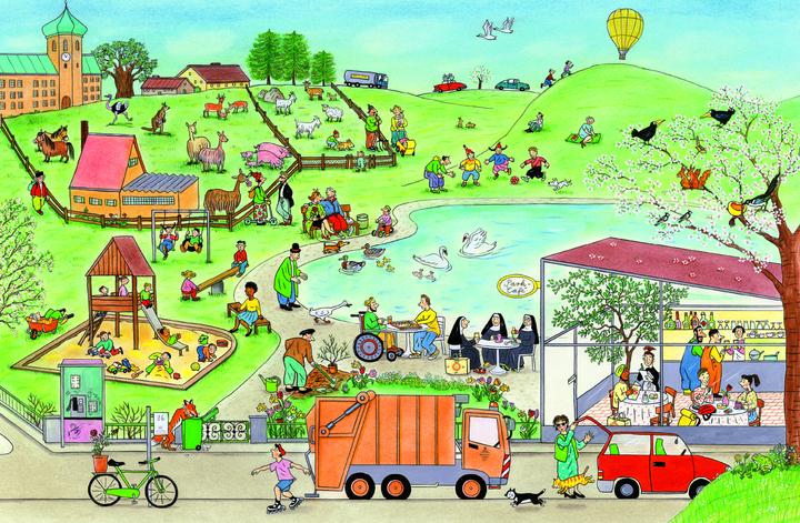Produktbild Frühlings-Wimmelbuch (Deutsch, Rotraut Susanne Berner, 2011)