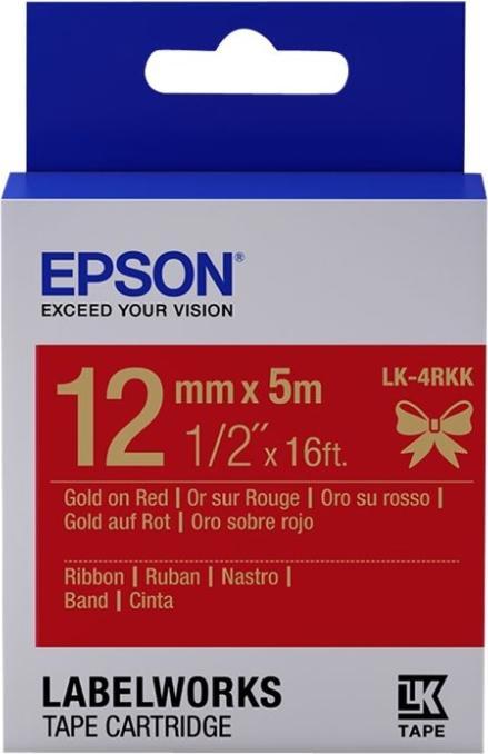 Epson Label Cassette Lk-4rkk (1.20 cm, Gold, Red)