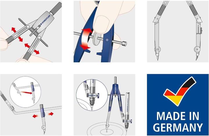 Produktbild Staedtler Schnellverstellzirkel Mitteltriebsspindel, Stifthalter