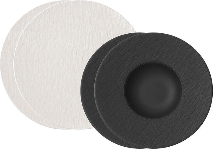 Italian Set White & Black Manufacture Rock blanc (4 Stück)