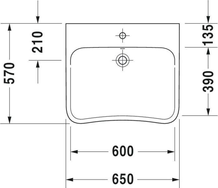 Actual product image Duravit Washbasin DuraStyle Vital 65 cm white 2329650000 (570 mm, 650 mm)