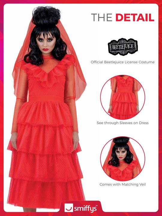 Actual product image Smiffys Beetlejuice Lydia Braut Kostüm (M)