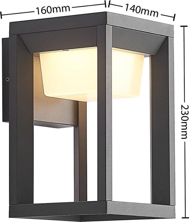 Produktbild Prios Gamion LED-Aussenwandlampe aus Aluminium (425 lm, IP54)