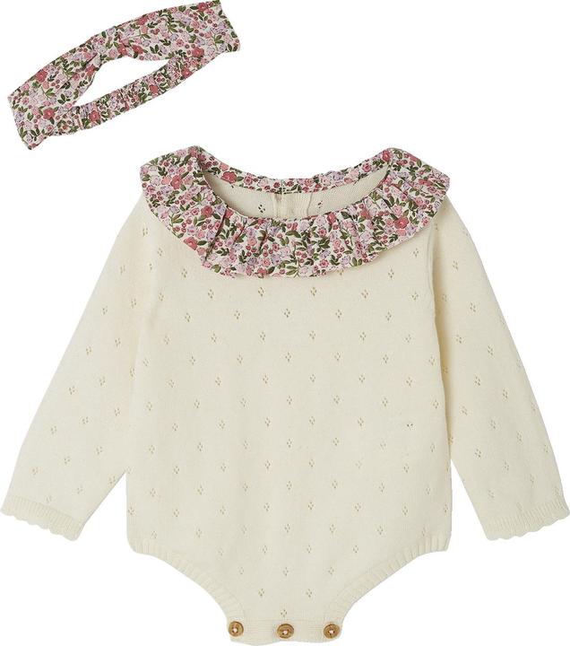 Vertbaudet Baby-Set: Kurzoverall & Haarband