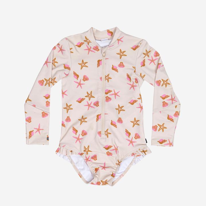 Actual product image Nabaiji Badeanzug Baby/Mädchen langarm UV-Schutz - Izia Shell weiss