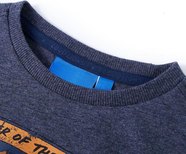 Immagine prodotto VidaXL Camicia da bambino a maniche lunghe blu scuro melange 128,Materiale: 100 (128)