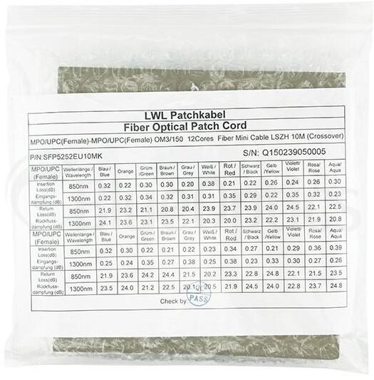 Image du produit BlueOptics Fibre optique MTP/APC Câble trunk OM5 16 coeurs 50 mètres type C (50 m)