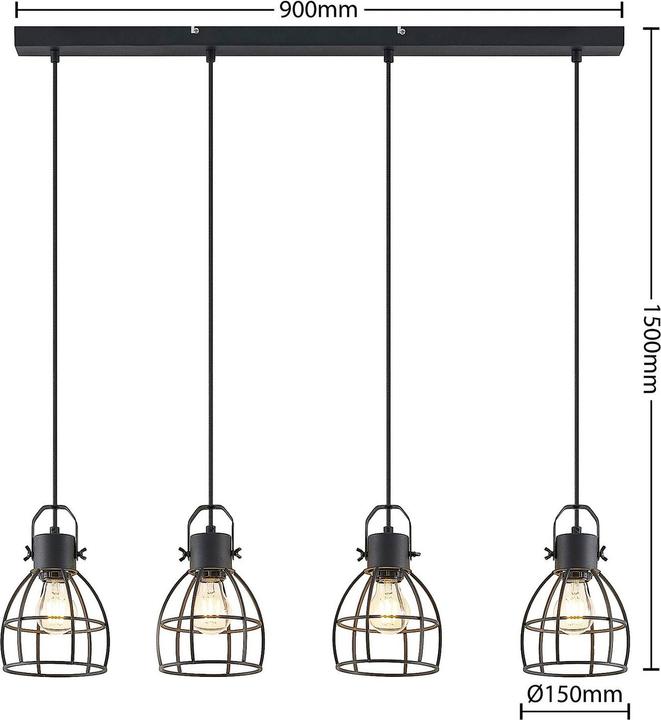 Image du produit Lindby Flintos 4 Lampe à suspendre Black (E27)